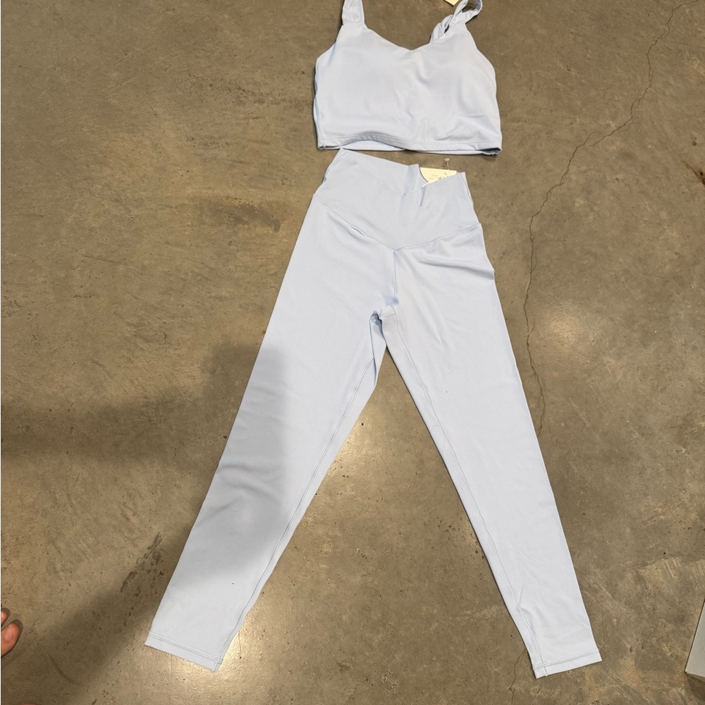 Light Blue Active Set - High Waist Leggings & Matching Crop Tank